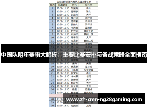 中国队明年赛事大解析:重要比赛安排与备战策略全面指南 中国队明年赛事大解析:重要比赛安排与备战策略全面指南